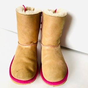 Bailey Bow Brown and Pink boots from UGGS